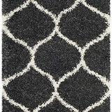 Morocco CHARCOAL & IVORY Retro Collection Plush Shag Rug - Image 8