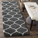 Morocco CHARCOAL & IVORY Retro Collection Plush Shag Rug - Image 9