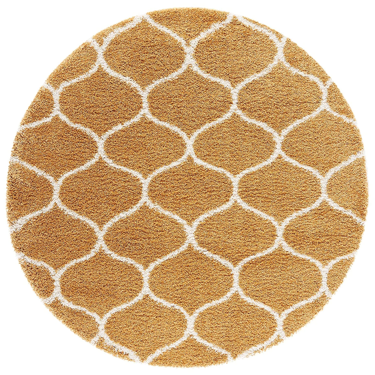 Morocco GOLD Retro Collection Plush Shag Rug Round Rug - Image 1