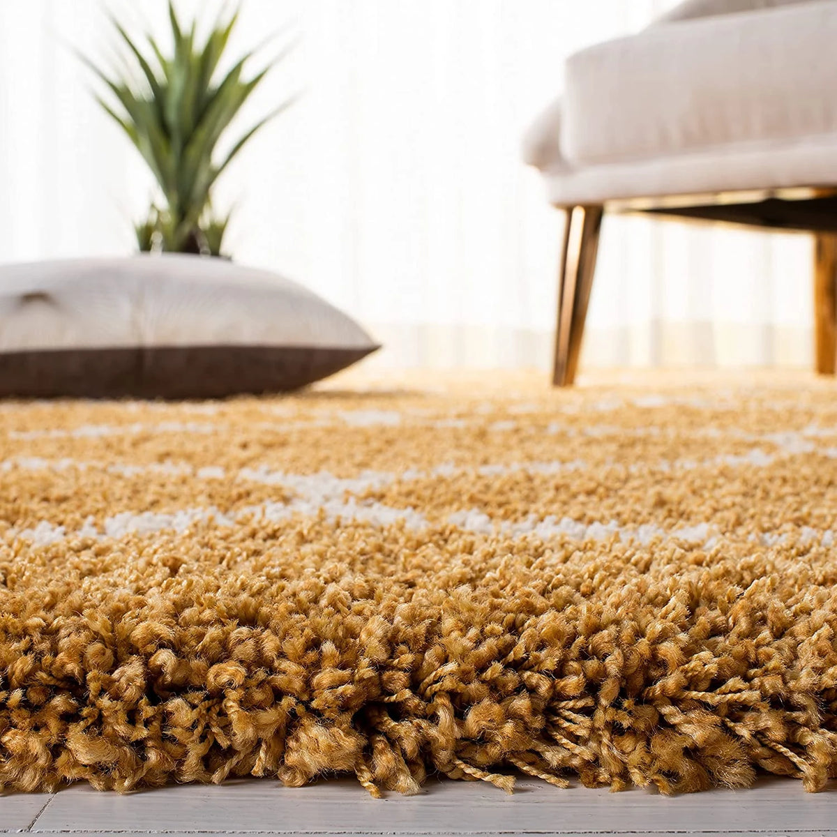 Morocco GOLD Retro Collection Plush Shag Rug Round Rug - Image 6