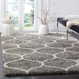Morocco GREY MULTI Retro Collection Plush Shag Rug - Image 1