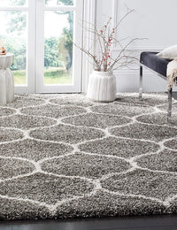 Morocco GREY MULTI Retro Collection Plush Shag Rug - Image 1