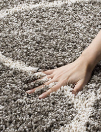 Morocco GREY MULTI Retro Collection Plush Shag Rug Round Rug - Image 2