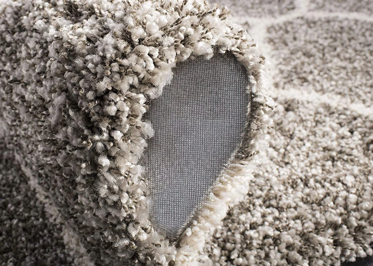 Morocco GREY MULTI Retro Collection Plush Shag Rug Round Rug - Image 3