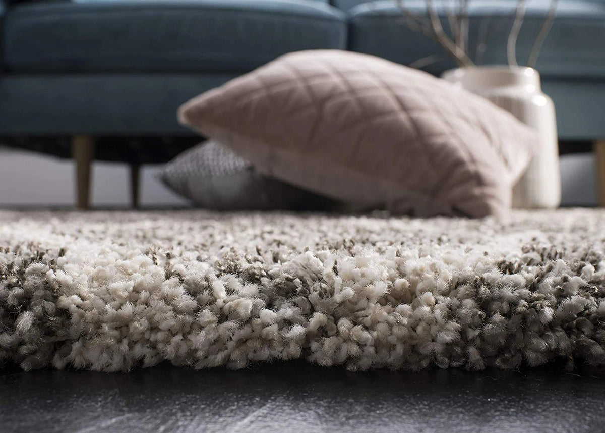 Morocco GREY MULTI Retro Collection Plush Shag Rug Round Rug - Image 4