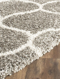 Morocco GREY MULTI Retro Collection Plush Shag Rug Round Rug - Image 5