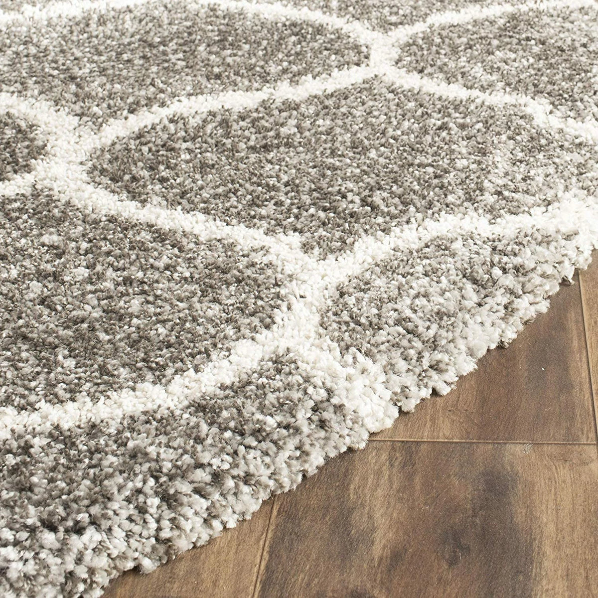 Morocco GREY MULTI Retro Collection Plush Shag Rug Round Rug - Image 5