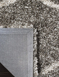 Morocco GREY MULTI Retro Collection Plush Shag Rug Round Rug - Image 6