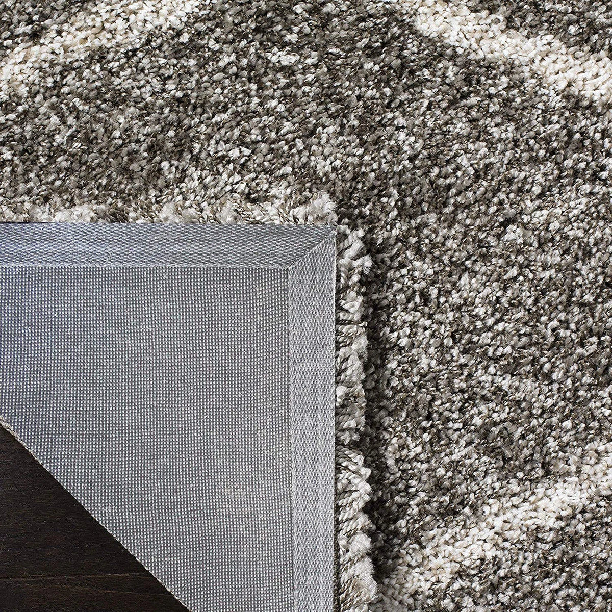Morocco GREY MULTI Retro Collection Plush Shag Rug Round Rug - Image 6