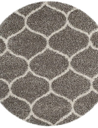 Morocco GREY MULTI Retro Collection Plush Shag Rug Round Rug - Image 7
