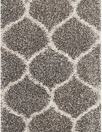 Morocco GREY MULTI Retro Collection Plush Shag Rug Runner Rug - Image 1