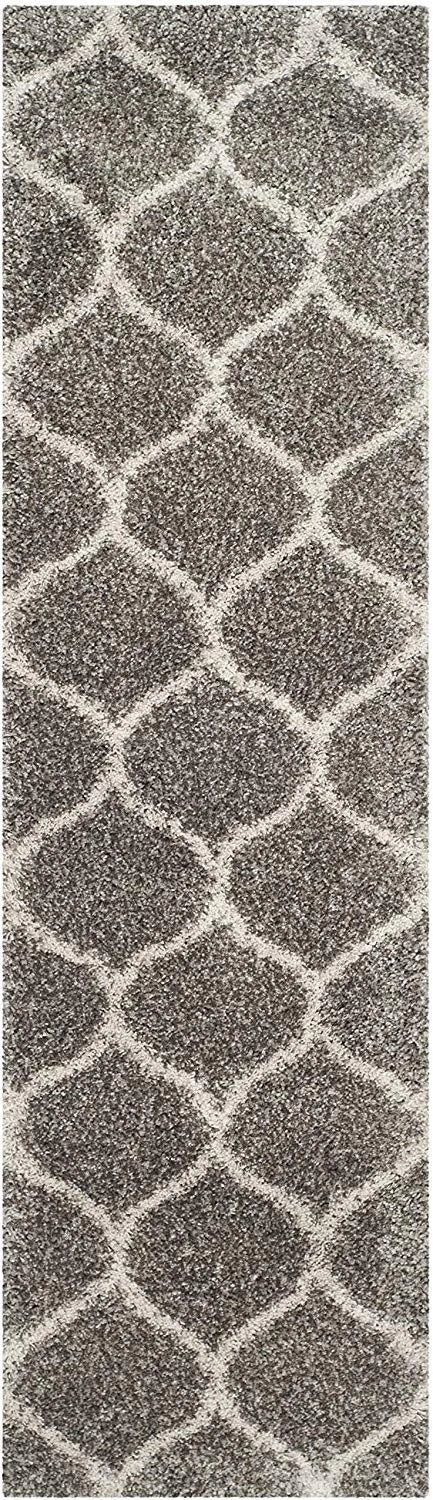 Morocco GREY MULTI Retro Collection Plush Shag Rug Runner Rug - Image 1