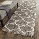 Morocco GREY MULTI Retro Collection Plush Shag Rug Runner Rug - Image 2