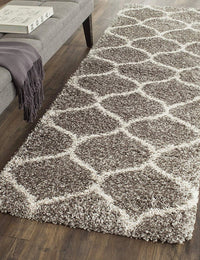 Morocco GREY MULTI Retro Collection Plush Shag Rug Runner Rug - Image 2