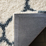 Morocco IVORY & BLUE Retro Collection Plush Shag Rug - Image 4