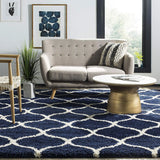 Morocco NAVY BLUE Retro Collection Plush Shag Rug - Image 1