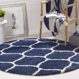 Morocco NAVY BLUE Retro Collection Plush Shag Rug - Image 3