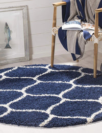 Morocco NAVY BLUE Retro Collection Plush Shag Rug - Image 3