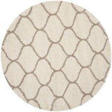 Morocco OFF IVORY & BEIGE Retro Collection Plush Shag Rug Round Rug - Image 2