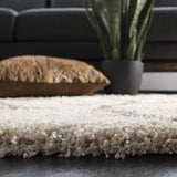 Morocco OFF IVORY & BEIGE Retro Collection Plush Shag Rug Round Rug - Image 3