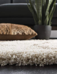 Morocco OFF IVORY & BEIGE Retro Collection Plush Shag Rug Round Rug - Image 3