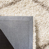 Morocco OFF IVORY & BEIGE Retro Collection Plush Shag Rug Round Rug - Image 4