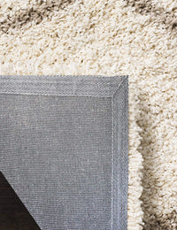 Morocco OFF IVORY & BEIGE Retro Collection Plush Shag Rug Round Rug - Image 4