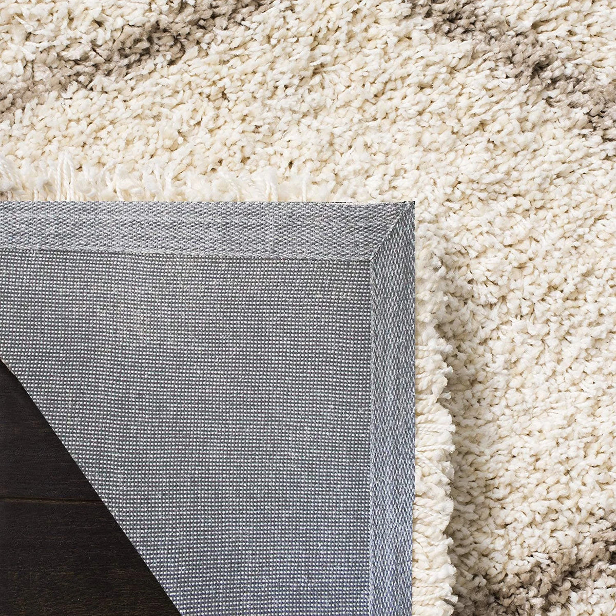 Morocco OFF IVORY & BEIGE Retro Collection Plush Shag Rug Round Rug - Image 4