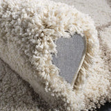 Morocco OFF IVORY & BEIGE Retro Collection Plush Shag Rug Round Rug - Image 5