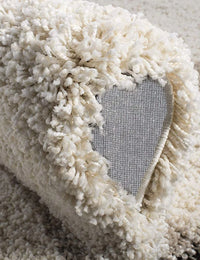 Morocco OFF IVORY & BEIGE Retro Collection Plush Shag Rug Round Rug - Image 5