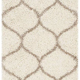 Morocco OFF IVORY & BEIGE Retro Collection Plush Shag Rug Runner Rug - Image 2
