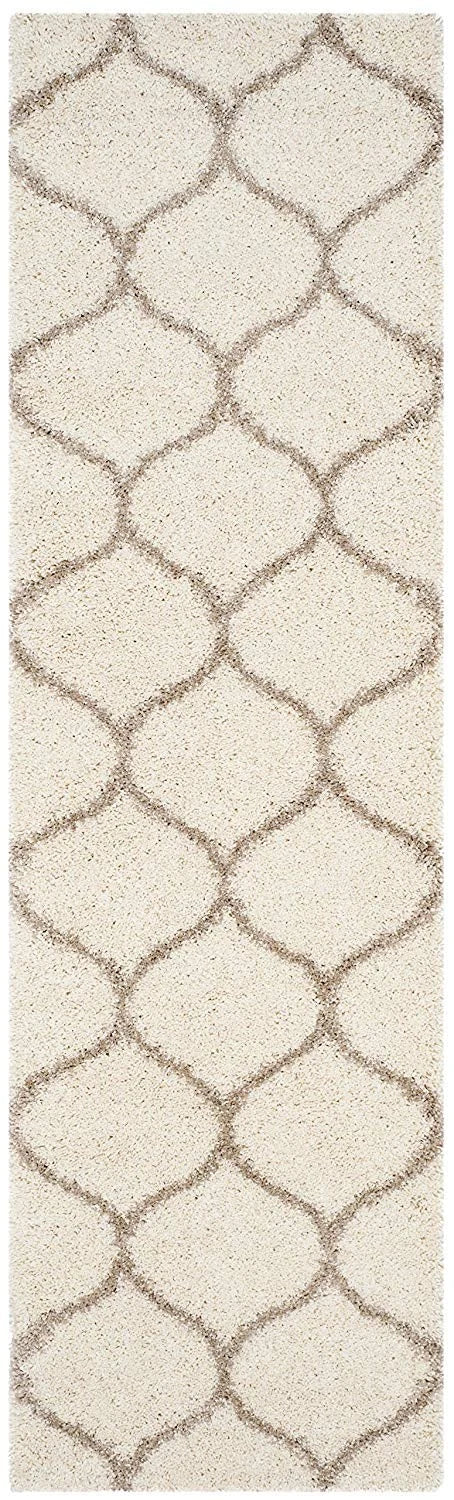 Morocco OFF IVORY & BEIGE Retro Collection Plush Shag Rug Runner Rug - Image 2