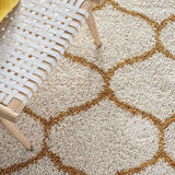 Morocco OFF IVORY & GOLD Retro Collection Plush Shag Rug - Image 2