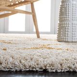 Morocco OFF IVORY & GOLD Retro Collection Plush Shag Rug - Image 3