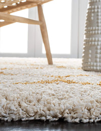 Morocco OFF IVORY & GOLD Retro Collection Plush Shag Rug - Image 3