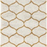 Morocco OFF IVORY & GOLD Retro Collection Plush Shag Rug - Image 4