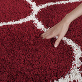 Morocco Red Ivory Retro Collection Plush Shag Rug - Image 2