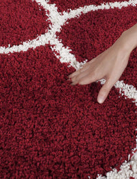 Morocco Red Ivory Retro Collection Plush Shag Rug - Image 2