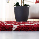 Morocco Red Ivory Retro Collection Plush Shag Rug - Image 4