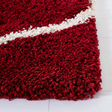 Morocco Red Ivory Retro Collection Plush Shag Rug - Image 5