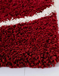 Morocco Red Ivory Retro Collection Plush Shag Rug - Image 5
