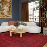 Morris Burgundy Geometric Hand-Tufted Wool Rug - Image 1