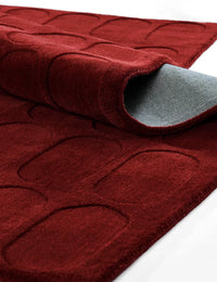 Morris Burgundy Geometric Hand-Tufted Wool Rug - Image 2