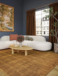 Morris Mustard Geometric Hand-Tufted Wool Rug - Image 1