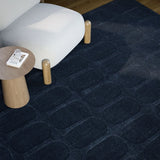 Morris Navy Geometric Hand-Tufted Wool Rug - Image 1