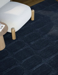 Morris Navy Geometric Hand-Tufted Wool Rug - Image 1