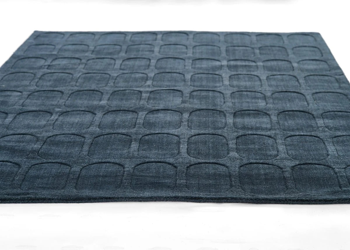 Morris Navy Geometric Hand-Tufted Wool Rug - Image 3
