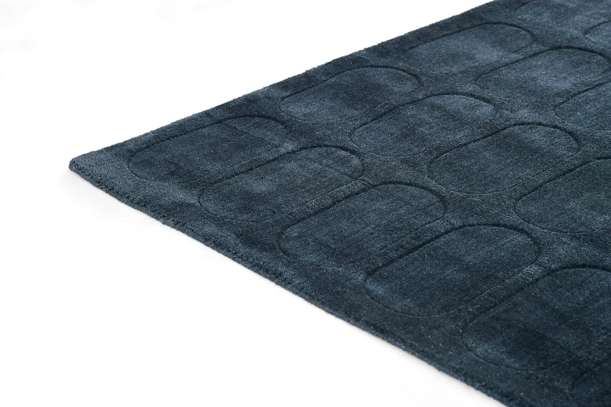 Morris Navy Geometric Hand-Tufted Wool Rug - Image 4
