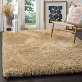 Mud Beige Solid Plush Shag Rug - Image 1