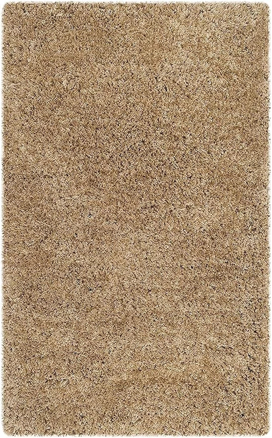 Mud Beige Solid Plush Shag Rug - Image 2
